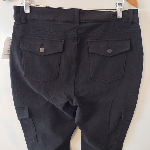 Time And Tru High Rise Skinny Pants Womens size 14 Black Zip Fly Pockets Stretch - Picture 6 of 8